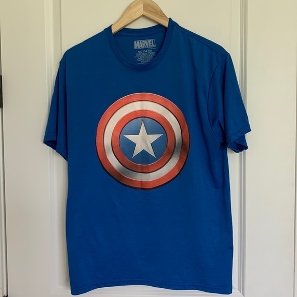 Marvel Captain America Dri-Fit T-Shirt Blue M - Picture 1 of 4